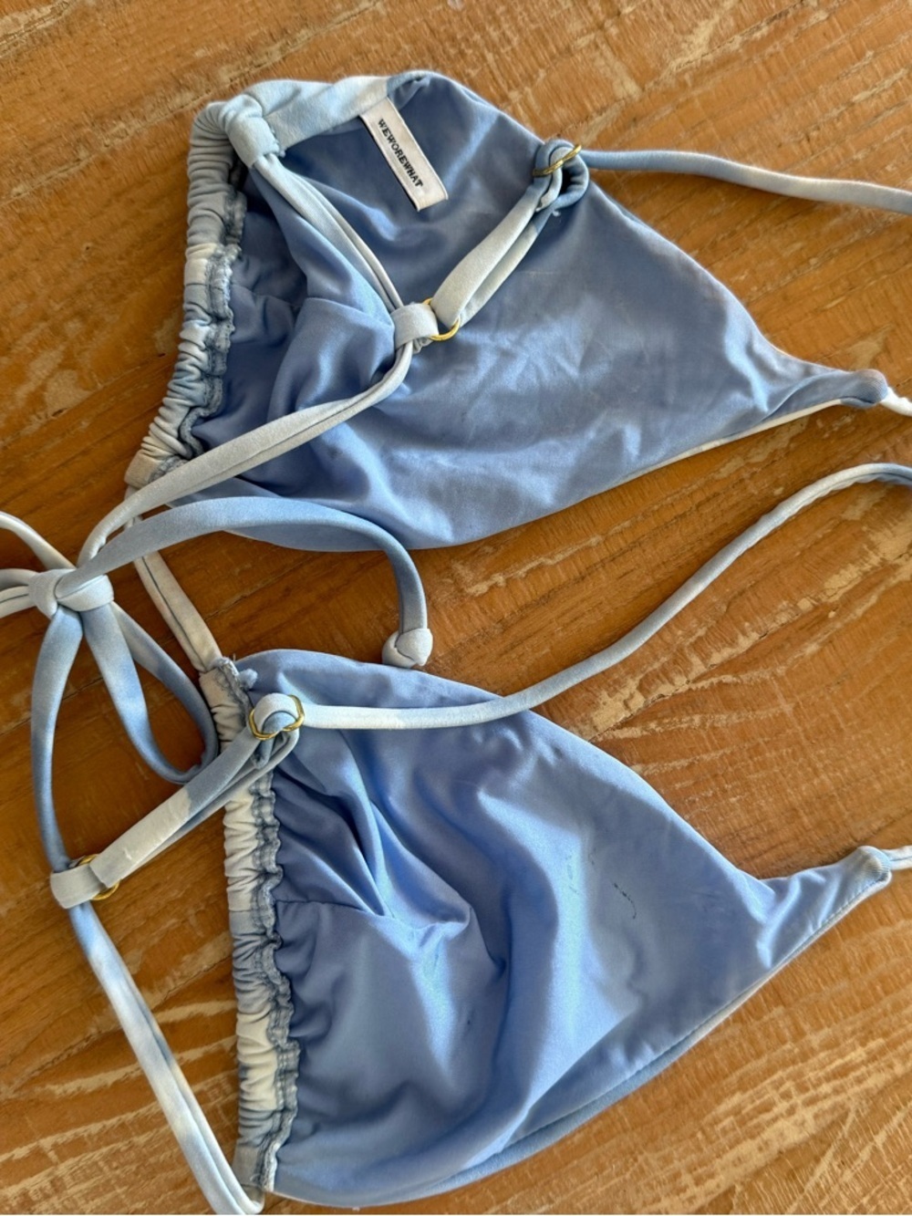WeWoreWhat Blue Tie-Dye Triangle Bralette - Picture 6 of 6